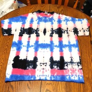 Shibori Style Tie Dye in Pink, blue and Black Size Medium